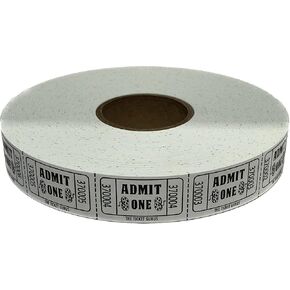 The Ticket Gurus-2000 White Admit One Single Roll Consecutively Numbered Raffle Tickets