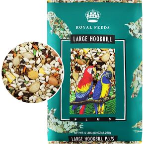 Large Hookbill Plus 5 Lbs, Bird Food for Large Hookbill, Premium Bird Seeds, Supports Growth Energy and Digestive Health, Nutrient-Rich Parrot Birdseeds for Complete & Healthy Balanced Diet