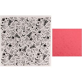 Space Theme Plastic Embossing Folders for Cards Making Rocket Stars Planet Texture Embossing Stencils for DIY Paper Crafts Scrapbooking Album Photo Decoration