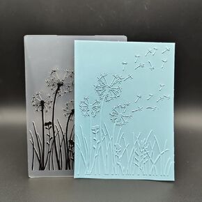 Plastic Embossing Folder A6 Size Dandelions Paper Crafts Plastic Textured Impressions for Card Making Scrapbooking