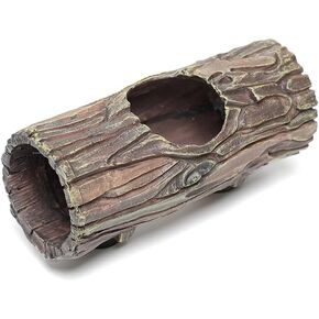 Magnetic Reptile Hide Cave,Resin Hollow Tree Trunk Hideout for Crested Gecko, Lizard, and Snakes,Climbing Toy & Terrarium Decor