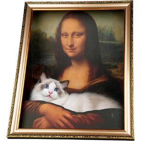 Mona Lisa Cat Scratcher Bed ديكور المنزل 3 في 1 إطار مسبقًا مسبقًا سهلاً الإعداد ثلاثي الأبعاد من الورق المقوى من الورق المقوى للمنزل الأفقي.