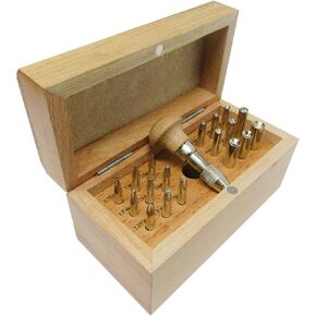 Rosenthal Collection – Precision Bezel Jewel Punch Set for Stone Setting, Jewelry Mounting, and Silversmith Work (18 Pieces)
