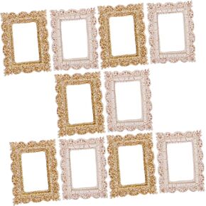 Gadpiparty 10Pcs Mini Vintage Photo Frames Tiny DIY Making Accessory for Jewelry Display Nail Art and Crafts Premium Versatile for Phone Cases and Miniature Scenes