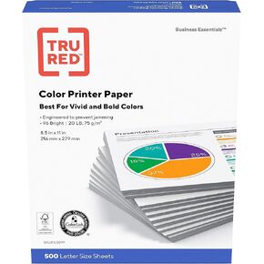 Staples TRU RED 513099 8.5-Inch X 11-Inch Multipurpose Paper 20 Lbs. 96 Brightness 500/Rm