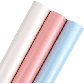 FUHITIM Birthday Wrapping Paper Roll - Mini Gift Wrapping Paper Rolls (56 sq.ft) Colorful Polka Dots Star Designs for Birthday, Baby Shower, Party - 17 in x 120 in Per Roll