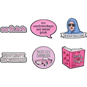 2 pcs Pink Pin Enamel Pins hat pins cute pins for backpacks brooches and pins for women mean girls
