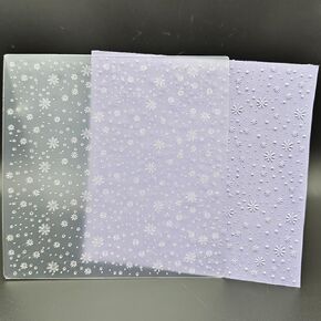 Plastic Embossing Folder 6x6 Inch Snowing Christmas Pattern Paper Crafts Plastic Textured Impressions for Card Making Scrapbooking