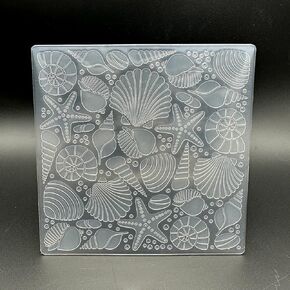 3D Plastic Embossing Folder Template Sea Star Shell Texture 5x5 Inch for Card Making DIY Scrapbooking Paper Crafting Handmade Crafts Scrapbooking Arts Supplies Scrapbook Decor