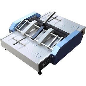 Electric Paper Book Stapler Creaser,Flat-Clinch Automatic Binding Machine with Removable Positioning Baffle for Brochures Manuals Invitations
