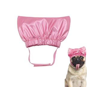 Waterproof Pet Shower Cap, Reusable Ear Muffs for Bathing With Adjustable Straps to Prevent Water From Entering The Ears, Elastic Headgear for Cats and Dogs for Kittens and Puppies(Rose Color-M)