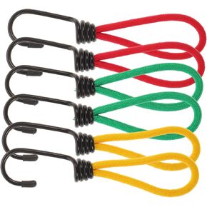 Mipcase 6Pcs Tent Elastic Rope with Hook Durable Camping Tent Cord Buckle Lightweight and Portable for Securing Tarps and Gear Flexible and Strong Tension Support