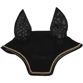Schneiders Performance Mesh Fly Veil | Breathable Insect Protection for Horses | Mesh Ears, Squared-Off Front, Leather Binding | Stylish Look for Arena or Trail | Color Black