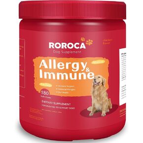 Dog Allergy Chews, Itch Relief for Dogs, Allergy Relief and Immune Supplement,Probiotics for Dogs,Support Seasonal Allergies, Gut & Digestive Health(Premium Pack)