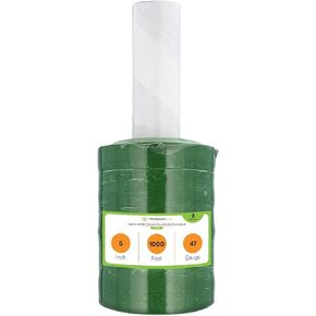Mini Stretch Wrap for Packing with Handles, Colored Mini Extended Core Stretch Wrap Shrink Film, Tinted Green, 47 Gauge, 2 Rolls, 5 Inch x 1000 Feet, 3 Inch Core