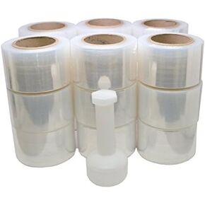 TOTALPACK - 3"x 1000 FT Roll -80 Gauge Thick + Hybrid technology with Dispenser, 18 Pack Stretch Moving & Packing Wrap. Industrial Strength, Clear Plastic Pallet Shrink Film Ideal For Furniture, Boxes