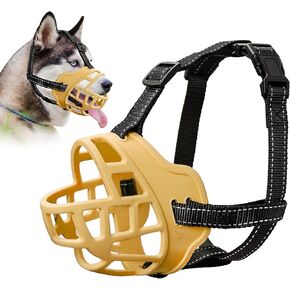 Dog Muzzle for Large Dogs, Breathable Basket Muzzles for Small, Medium and X-Large Aggressive Dog, Allows Panting Drinking, Suitable for Grooming Trimming Training (Black, 5)