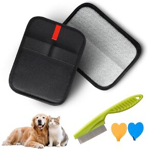 2 Pcs Static Pet Hair Remover Gloves, Pet Hair Removal Tool, Reusable Double Sided Electrostatic Pet Cat Dog Hair Remover for Couch, Carpet, Car Seat, Bed, Furniture