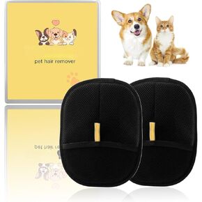 Pet Hair Remover Glove, 2-Pack Electrostatic Grooming Mitt,Reusable Animal Hair Removal Tool for Sofas, Carpets, Car Seats
