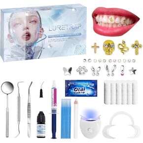 Y2K Aesthetic Tooth Gem Kit | 40 Premium Crystal Pieces | Insta-Worthy Sparkle Collection | Slay-Worthy Fashion Accessories | Luxe Tooth Candy Starter Set