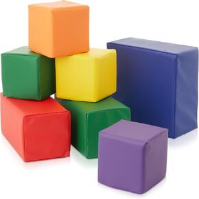 Casafield Toddler Foam Building Blocks (12-Piece Set), 5.5" x 5.5" Soft Play Colorful Kids Stacking Cubes for Daycare, Nursery, Preschool in Saudi Arabia