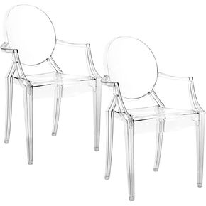 2PC 1/6 Ghost Chair Dollhouse Miniature Armchair Clear Acrylic Doll Mini Modern Furniture