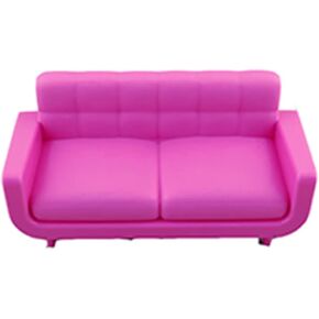 Part for Barbie Dreamhouse Playset GRG93 - Ele Toys Doll Size Pink Plastic Sofa - Couch