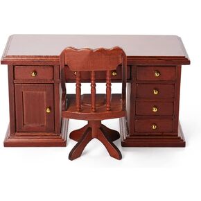 Odoria 1/12 Miniature Office Desk and Chair Dollhouse Furniture Accessories