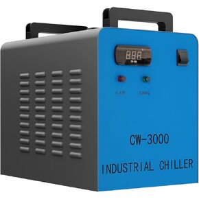 Omtech 9L Industrial Water Chiller 2.6Gpm CW-3000 Water Cooler for 40W K40 CO2 Accits و Mater Machines ، نظام تبريد الماء يشع 50W من الحرارة لكل درجة C