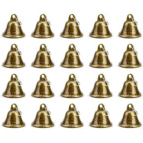 20 Pieces Vintage Bronze Bells1.5"X 1.5" Craft Bells Small Brass Bells Copper Bells Christmas Decor for Christmas Tree DIY Christmas Party Supplies (Bronzed)