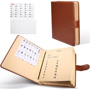JOYCE Important Document Organizer, Life Document Organizer for Managing Letters, Photos, Birth Certificates, Social Security Cards, Passport Folios (Brown Leather)