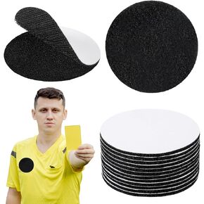 15 Pairs Referee Patch Hook and Loop Dots 3 Inch Reusable Self Sticky Round Circle Adhesive Double Sided Hook and Loop Fasteners for DIY Wall Home Office Decor Decor Tool Hanging