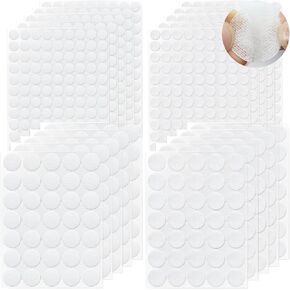 1430 Pcs (715 Pairs) Thin White Dots with Adhesive Hook and Loop Nylon Transparent Sticky Back for Fabrics Nylon Adhesive Fastener for Home Office School and Crafting for Students and Teacher