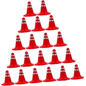 ERINGOGO 50Pcs DIY Roadblock Simulation Traffic Cone Signs for Sand Table Play Miniature Roadblocks for Creative Outdoor and Indoor Activities