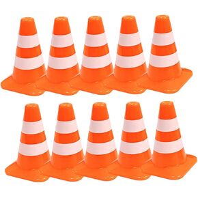 YARNOW 10Pcs Mini Traffic Cones for Sand Table Ornaments Educational Small Traffic Signs for Realistic Road Cone Models to Enhance Safety Awareness and Learning