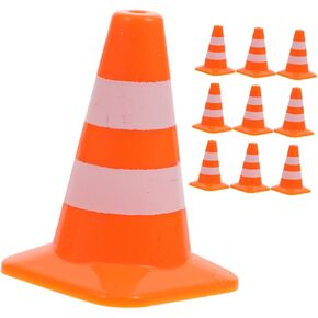 10Pcs Mini Traffic Cones Signs Roadblock for Enhance Traffic Safety Awareness for Pretend Play Parent Interaction