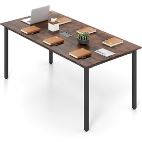 LDAILY 6ft Conference Table, 71"x35.5" Large Meeting Table with Sturdy Metal Legs & Cable Grommet, 8-10 People Conference Room Table for Training Space, Boardrooms, Collaborative Zones (1)