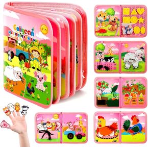 كتاب Montessori مشغول للأطفال الصغار 1-3 ، ألعاب Montessori Board المزدحمة لفيلم عيد ميلاد الفتاة البالغة من العمر 1-2 سنوات ، والتعلم التعليمي الحسي كتب النشاط الهادئ عمرها سنة واحدة من ألعاب السفر من 1-3