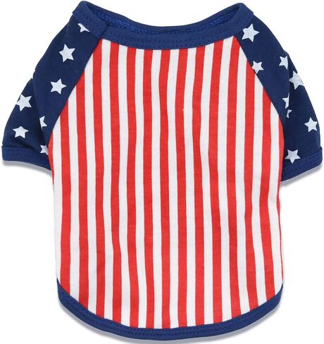 Fourth of July Dog Shirt, Patriotic Pet Outfit, USA Star-Spangled Design, Independence Day Puppy Clothes, Large in Saudi Arabia