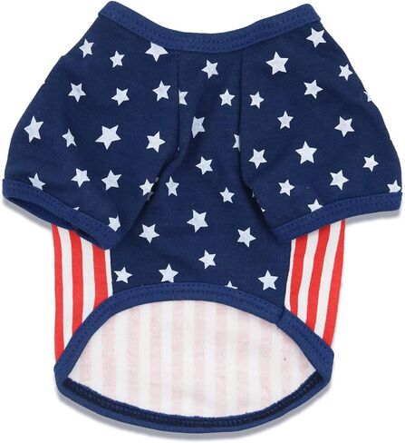 Fourth of July Dog Shirt, Patriotic Pet Outfit, USA Star-Spangled Design, Independence Day Puppy Clothes, Large in Saudi Arabia