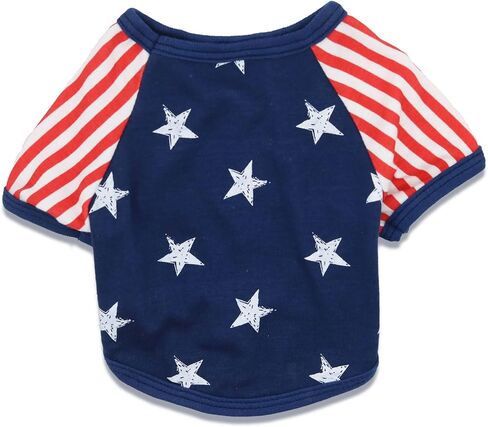 Fourth of July Dog Shirt, Patriotic Pet Outfit, USA Star-Spangled Design, Independence Day Puppy Clothes, Large in Saudi Arabia