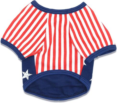 Fourth of July Dog Shirt, Patriotic Pet Outfit, USA Star-Spangled Design, Independence Day Puppy Clothes, Large in Saudi Arabia