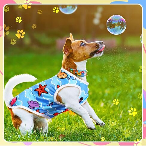 Yaomiao 32 Pack Summer Hawaii Dog Shirts Girls Dogs T-Shirts Pet Vest Puppy Clothes Breathable Top Sleeveless Apparel for Cats(Cartoon Series,S) in Saudi Arabia