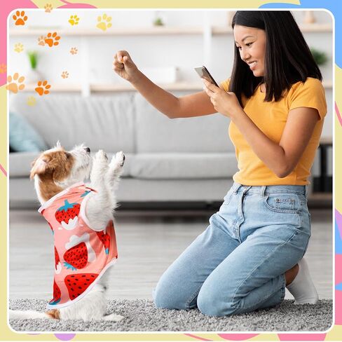Yaomiao 32 Pack Summer Hawaii Dog Shirts Girls Dogs T-Shirts Pet Vest Puppy Clothes Breathable Top Sleeveless Apparel for Cats(Cartoon Series,S) in Saudi Arabia