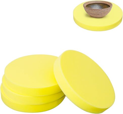 4 Pack 14''x14''x2'' High Density Foam Cushions,Yellow Round Seat Replacement Upholstery Foam for Couch, Chair, DIY in Saudi Arabia