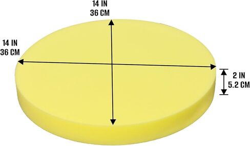 4 Pack 14''x14''x2'' High Density Foam Cushions,Yellow Round Seat Replacement Upholstery Foam for Couch, Chair, DIY in Saudi Arabia
