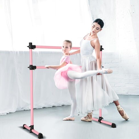 UMEKEN Wood/Aluminum/Steel Ballet Barre 4 Foot Portable Barre Bar Home Adjustable Freestanding Ballet Stretch Dance Bar for Kids Adult with Carry Bag in Kuwait