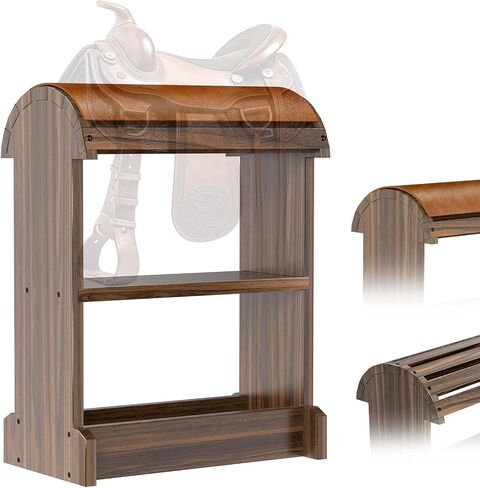 Extra-Large Wood Saddle Rack, Ideal Saddle Stand for Horse Tack Organizers & Western Saddles Sstand, Stores & displays Your Trophy Saddles (Chocolate Brown) in Saudi Arabia