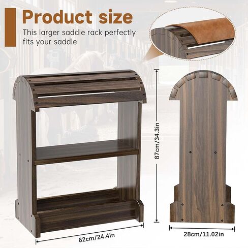 Extra-Large Wood Saddle Rack, Ideal Saddle Stand for Horse Tack Organizers & Western Saddles Sstand, Stores & displays Your Trophy Saddles (Chocolate Brown) in Saudi Arabia