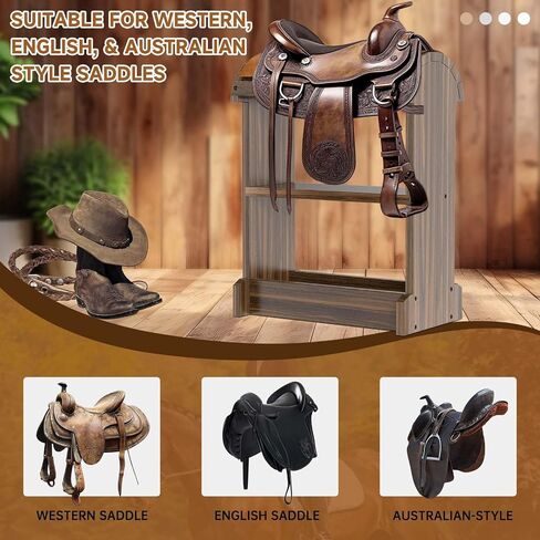 Extra-Large Wood Saddle Rack, Ideal Saddle Stand for Horse Tack Organizers & Western Saddles Sstand, Stores & displays Your Trophy Saddles (Chocolate Brown) in Saudi Arabia